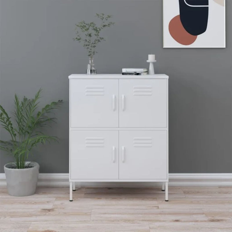 Storage Cabinet White 80x35x101.5 cm Steel