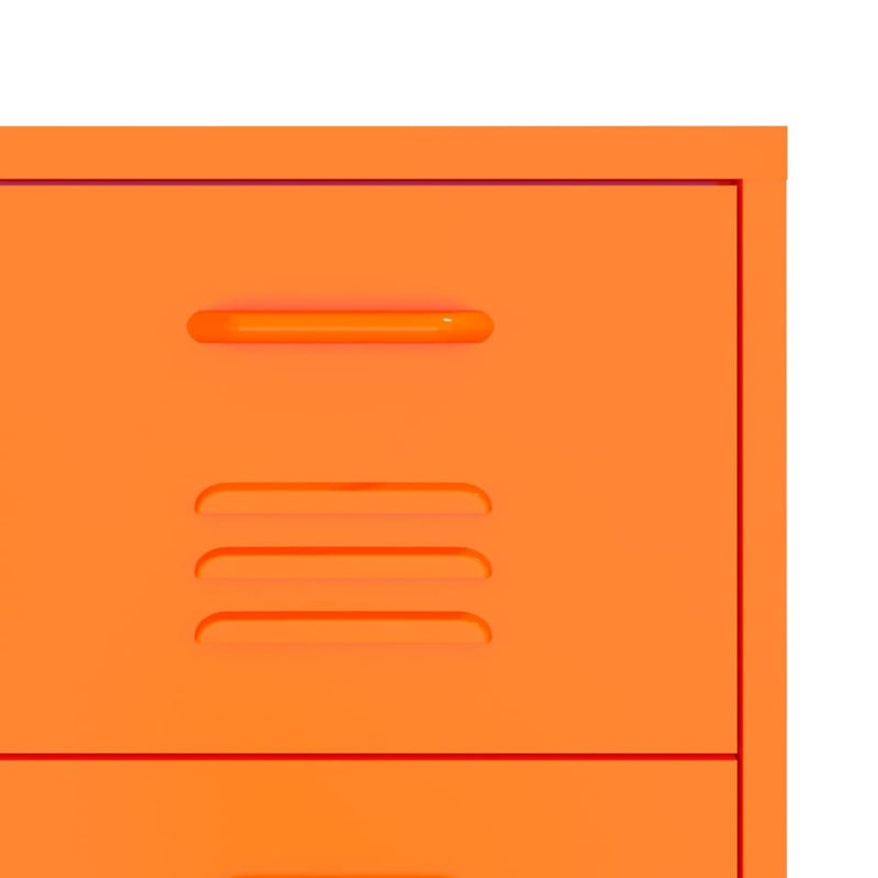 Drawer Cabinet Orange 80x35x101.5 cm Steel