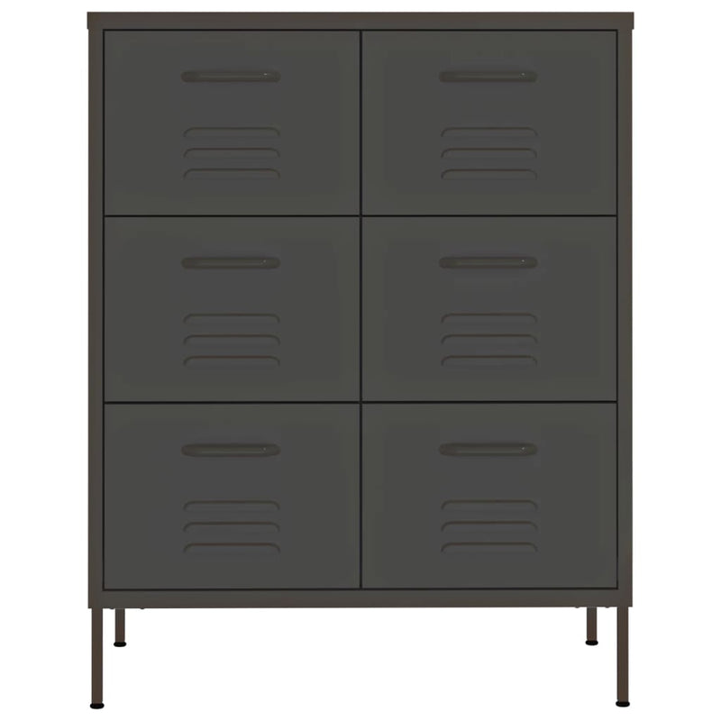 Drawer Cabinet Anthracite 80x35x101.5 cm Steel