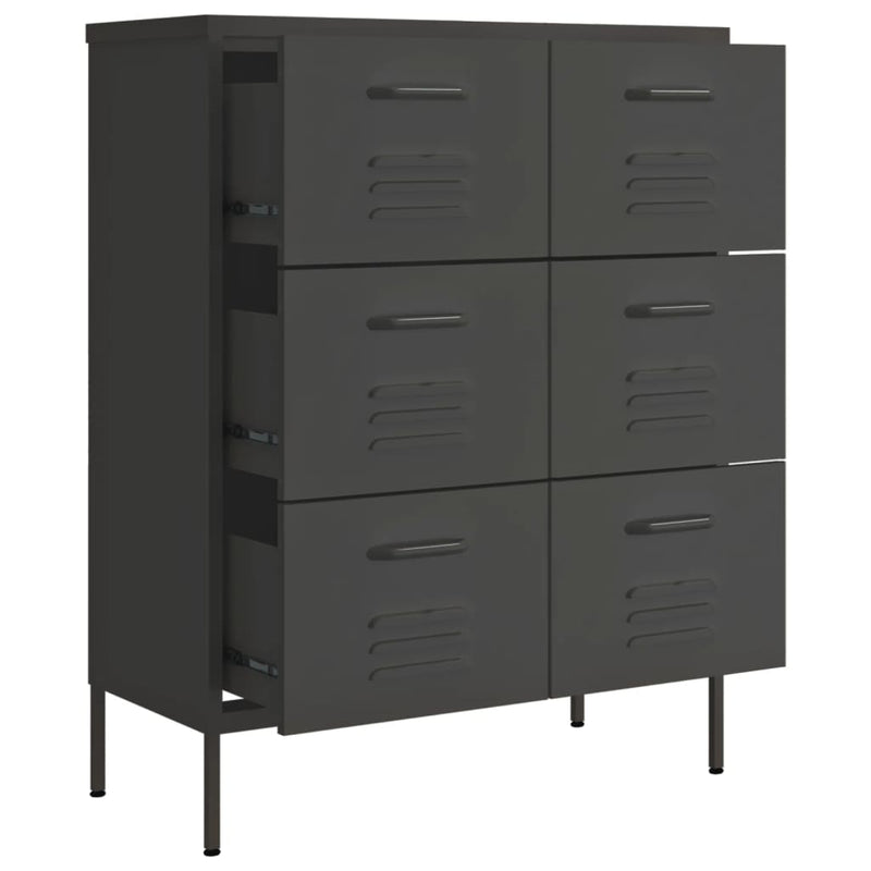 Drawer Cabinet Anthracite 80x35x101.5 cm Steel