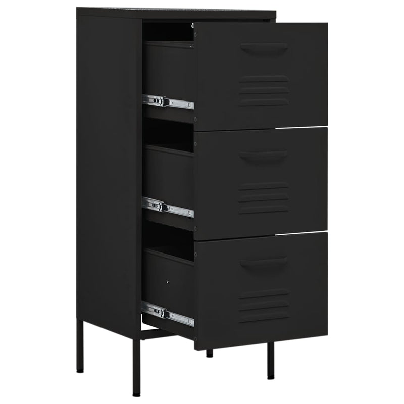 Storage Cabinet Black 42.5x35x101.5 cm Steel