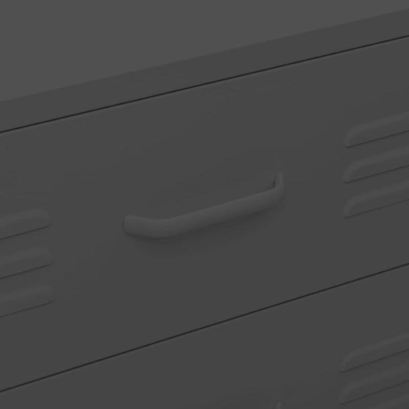 vidaXL Chest of Drawers Anthracite 80x35x101.5 cm Steel