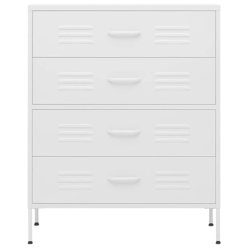 Chest of Drawers White 80x35x101.5 cm Steel