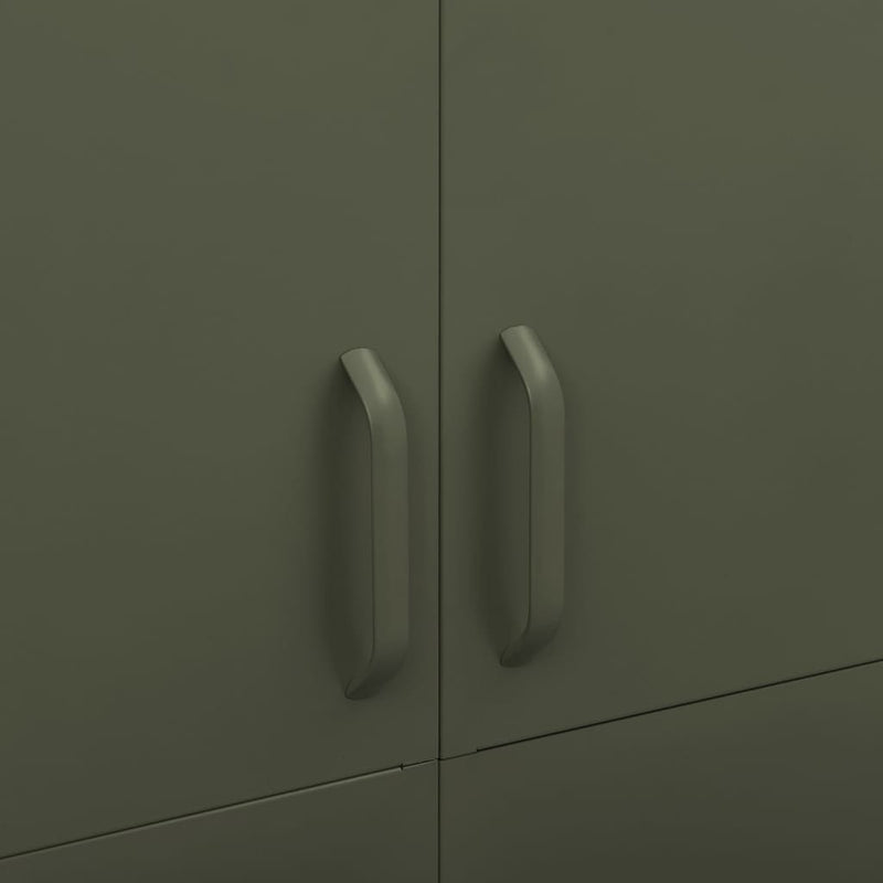 vidaXL Wardrobe Olive Green 90x50x180 cm Steel
