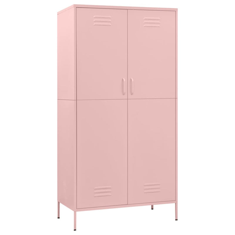 vidaXL Wardrobe Pink 90x50x180 cm Steel