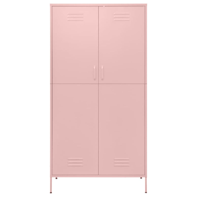 vidaXL Wardrobe Pink 90x50x180 cm Steel