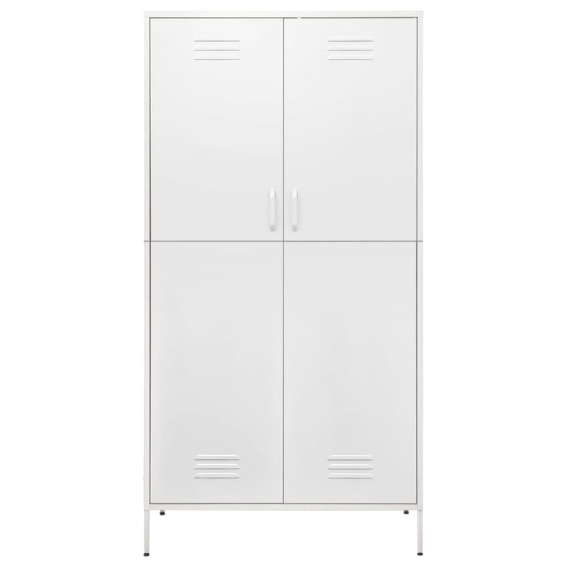 Wardrobe White 90x50x180 cm Steel