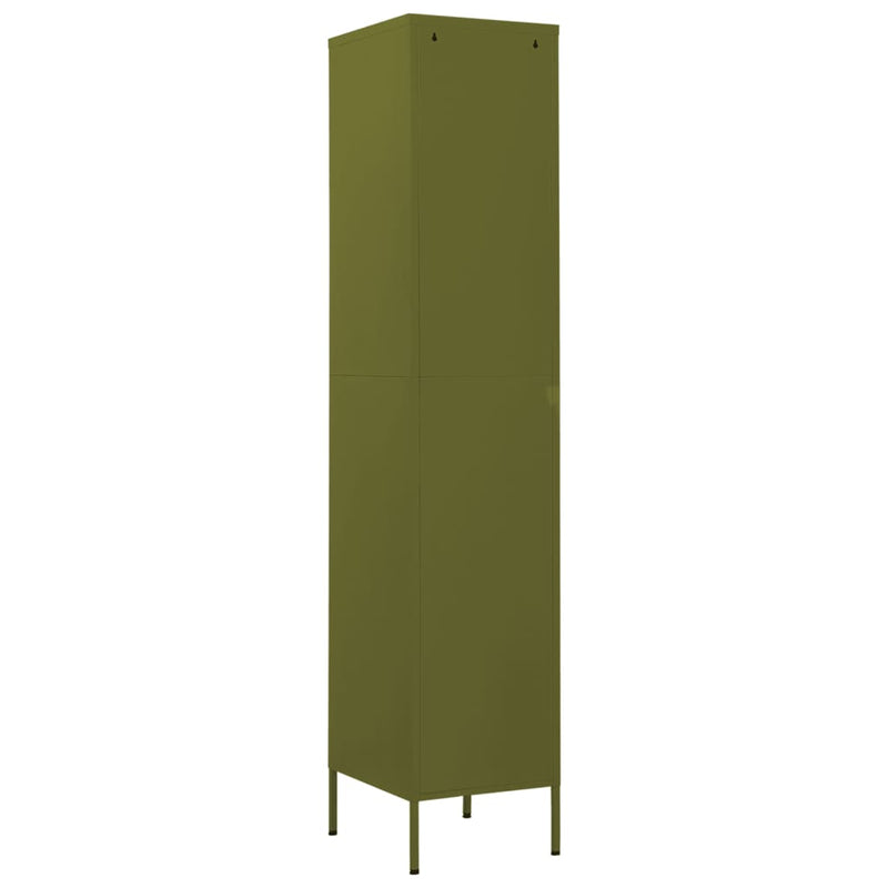 Locker Cabinet Olive Green 35x46x180 cm Steel