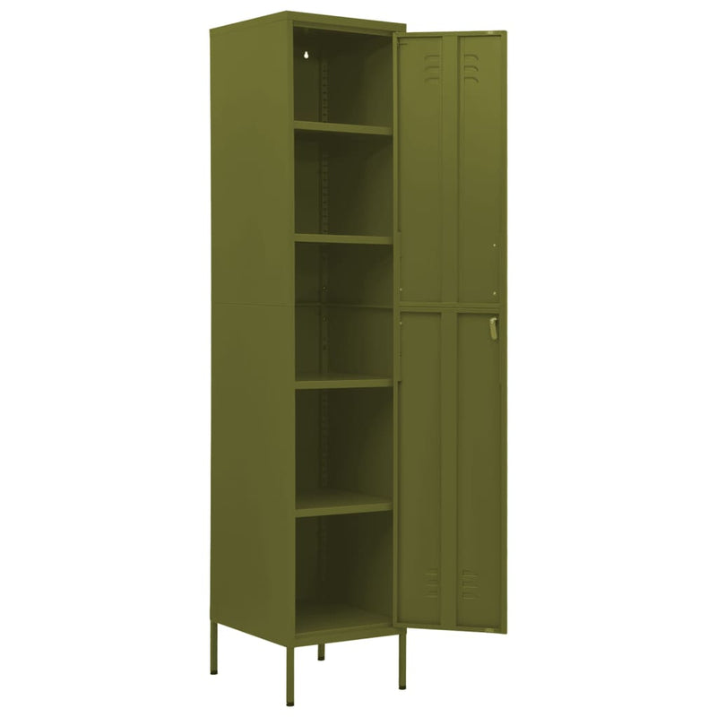 Locker Cabinet Olive Green 35x46x180 cm Steel