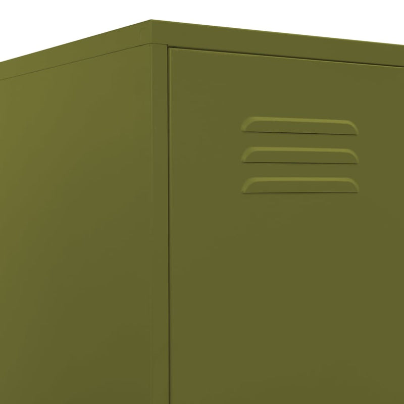 Locker Cabinet Olive Green 35x46x180 cm Steel