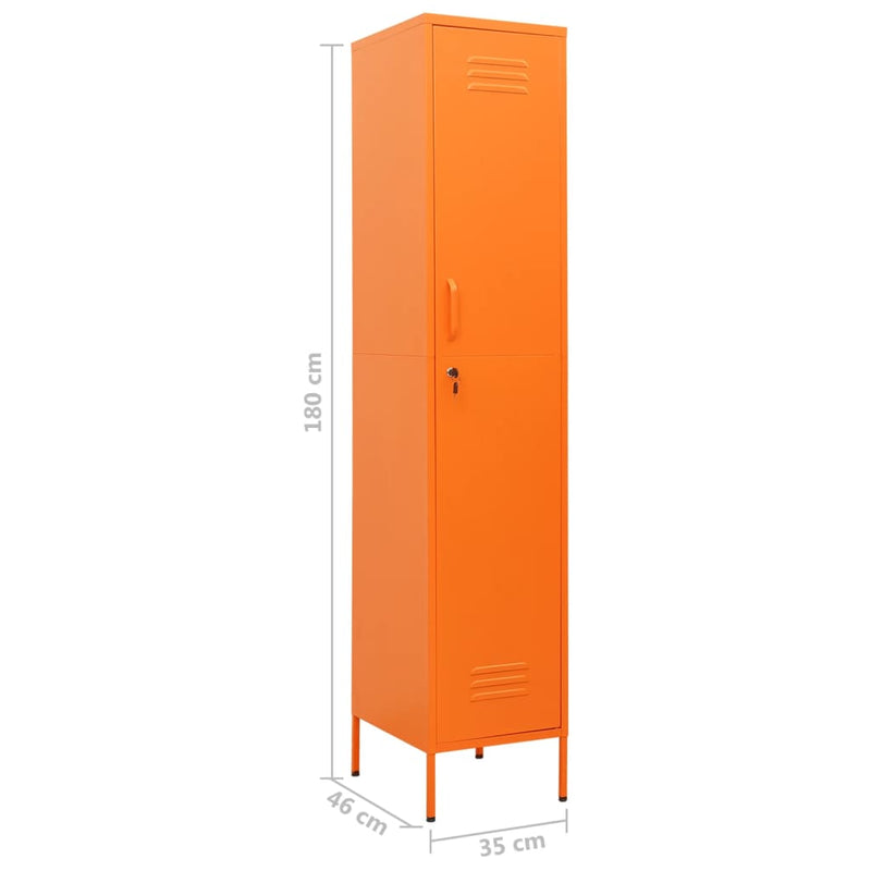 Locker Cabinet Orange 35x46x180 cm Steel