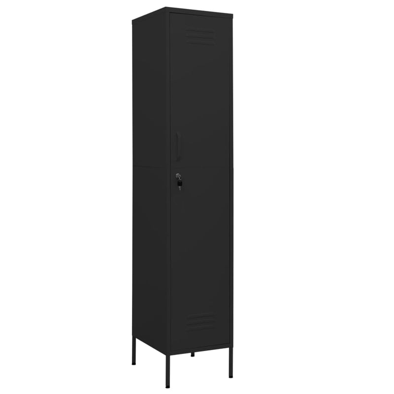 Locker Cabinet Black 35x46x180 cm Steel