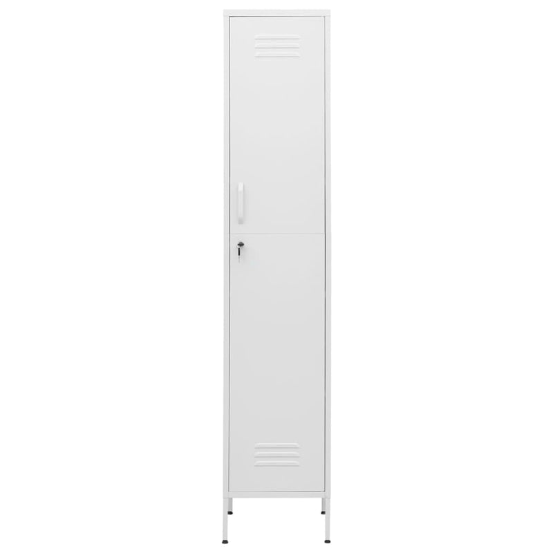 Locker Cabinet White 35x46x180 cm Steel