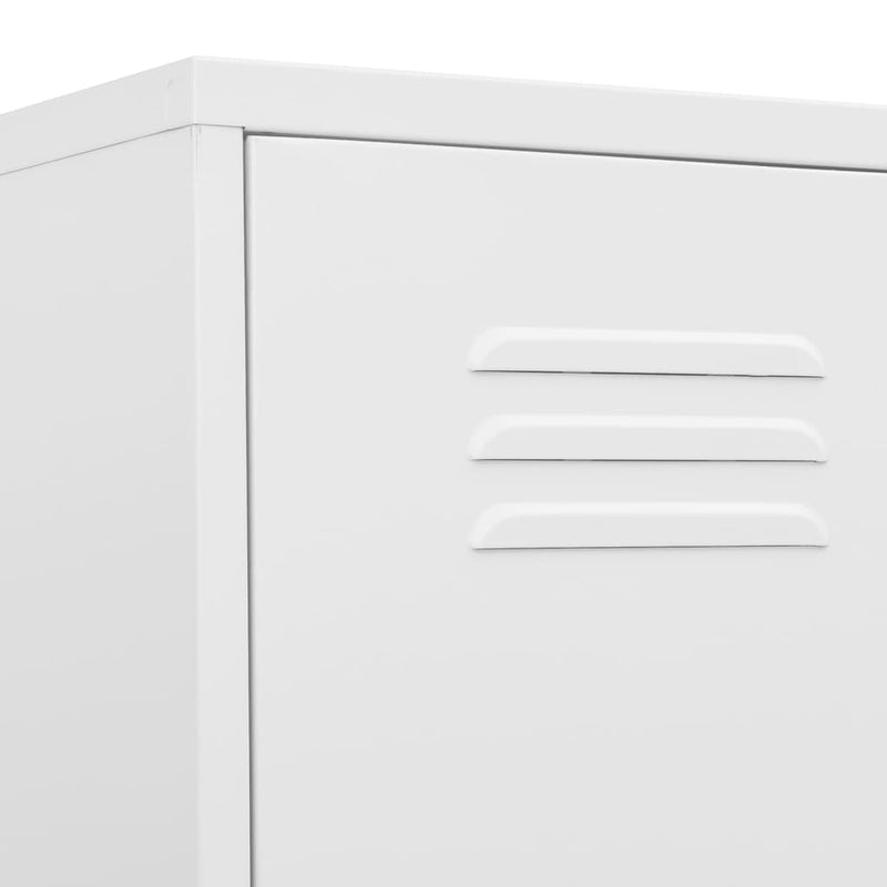 Locker Cabinet White 35x46x180 cm Steel