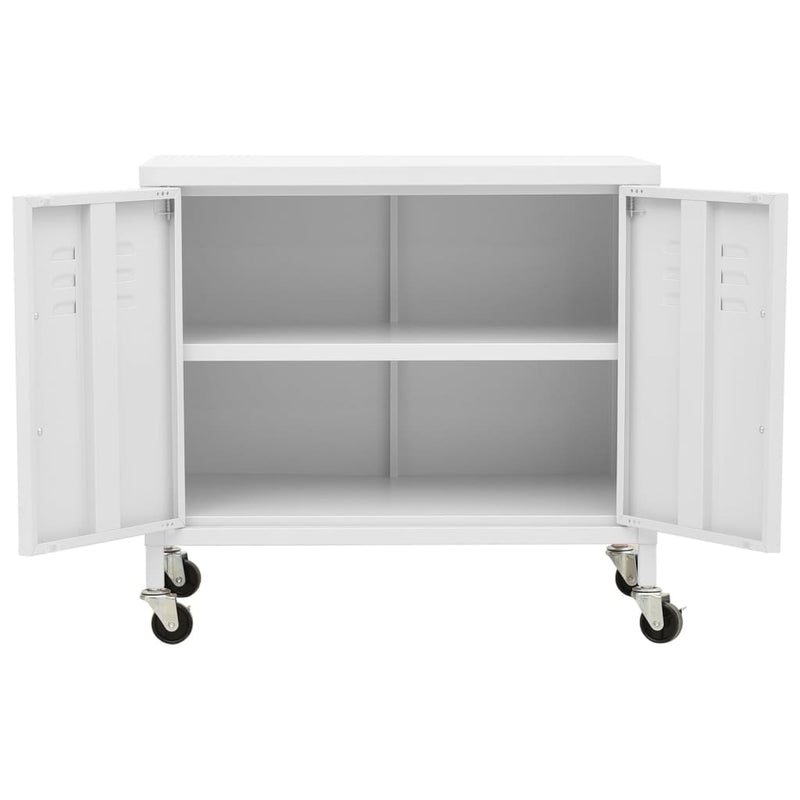 Storage Cabinet White 60x35x56 cm Steel