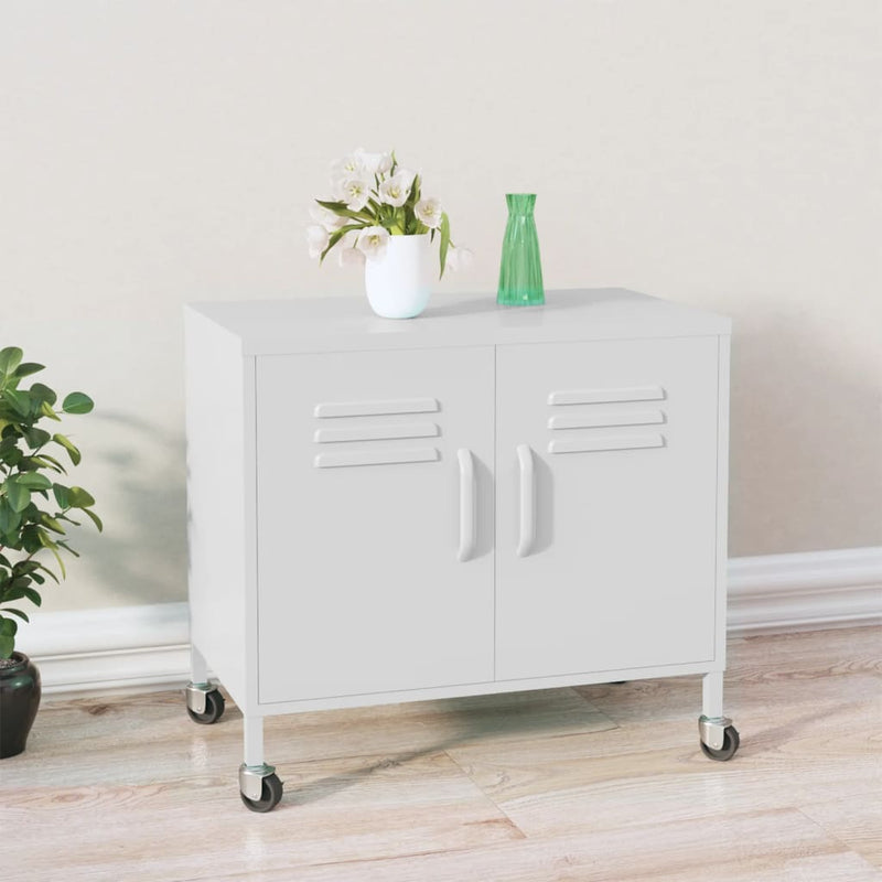 Storage Cabinet White 60x35x56 cm Steel