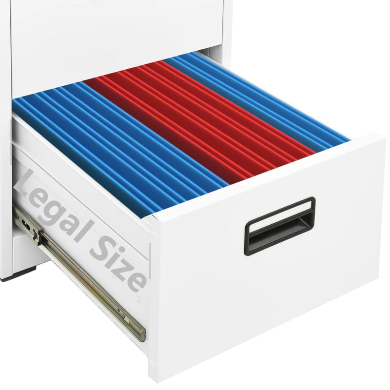 vidaXL Filing Cabinet White 46x62x72.5 cm Steel