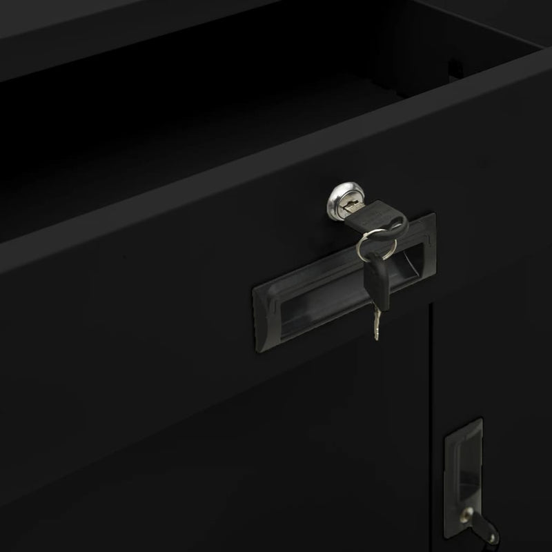 vidaXL Office Cabinet Black 90x40x102 cm Steel