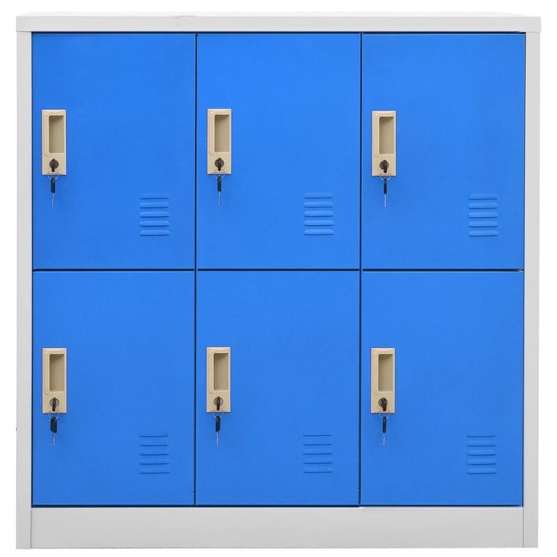 Locker Cabinet Light Grey and Blue 90x45x92.5 cm Steel