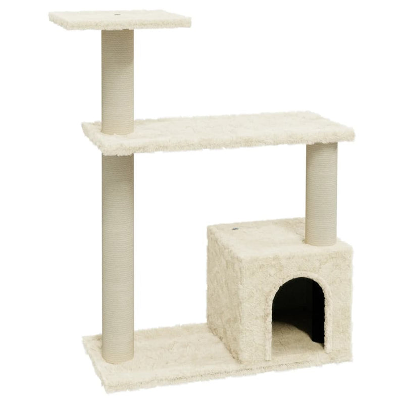 Cat Tree with Sisal Scratching Posts Cream 70 cm