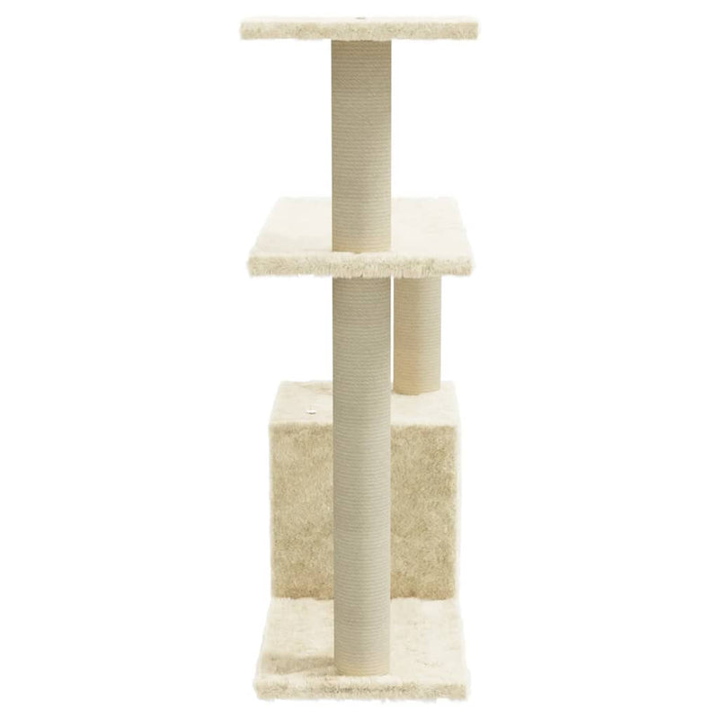 Cat Tree with Sisal Scratching Posts Cream 70 cm