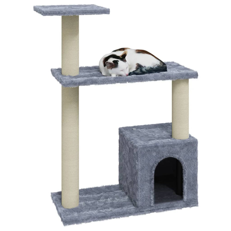 Cat Tree with Sisal Scratching Posts Light Grey 70 cm