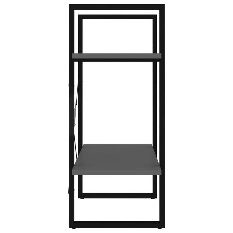 vidaXL 2-Tier Book Cabinet Grey 60x30x70 cm Engineered Wood
