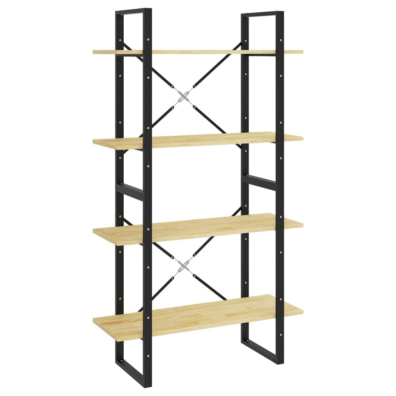 vidaXL 4-Tier Book Cabinet 80x30x140 cm Solid Pine Wood