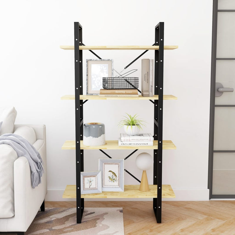 vidaXL 4-Tier Book Cabinet 80x30x140 cm Solid Pine Wood