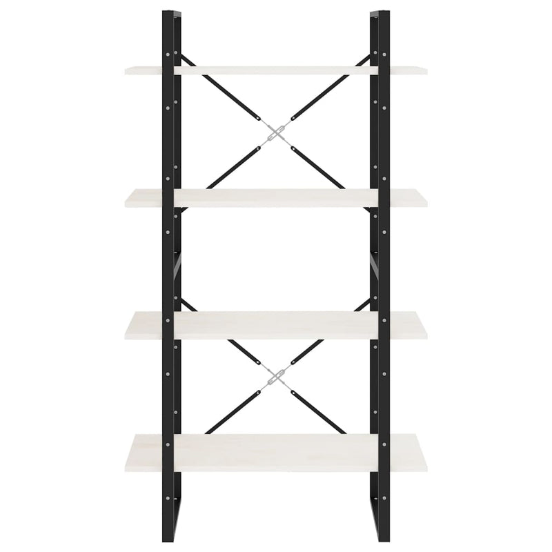 vidaXL 4-Tier Book Cabinet White 80x30x140 cm Solid Pine Wood