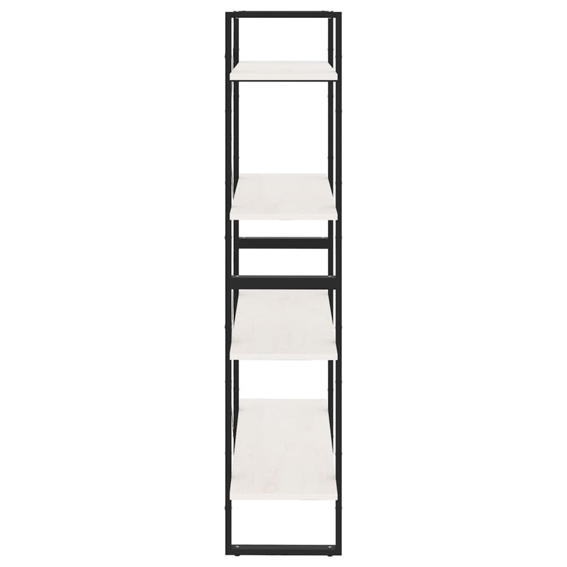 vidaXL 4-Tier Book Cabinet White 80x30x140 cm Solid Pine Wood