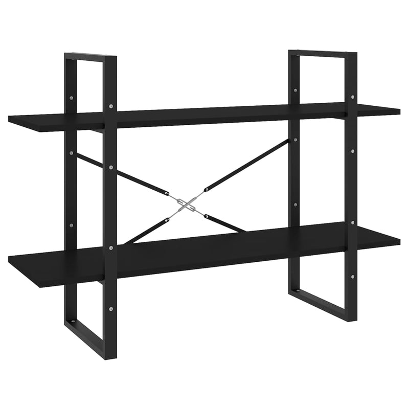 vidaXL 2-Tier Book Cabinet Black 100x30x70 cm Engineered Wood