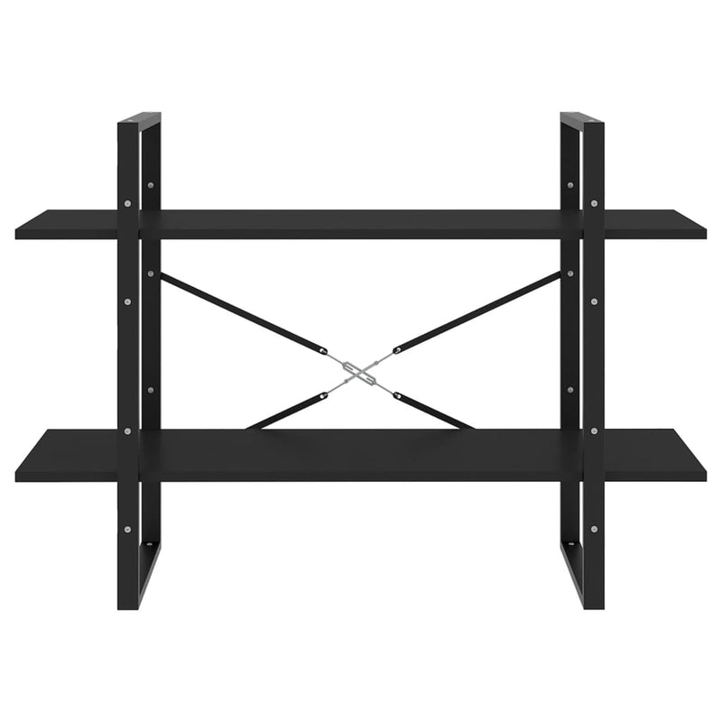 vidaXL 2-Tier Book Cabinet Black 100x30x70 cm Engineered Wood