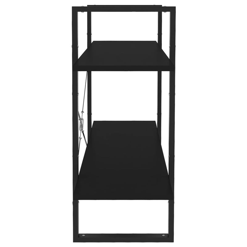 vidaXL 2-Tier Book Cabinet Black 100x30x70 cm Engineered Wood