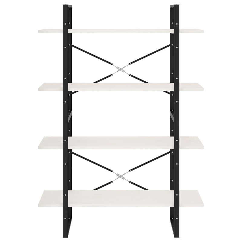 vidaXL 4-Tier Book Cabinet White 100x30x140 cm Solid Pine Wood