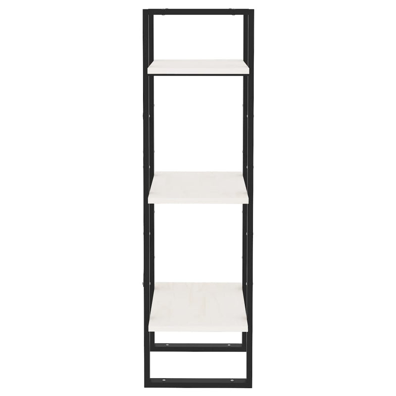 vidaXL 3-Tier Book Cabinet White 40x30x105 cm Solid Pinewood