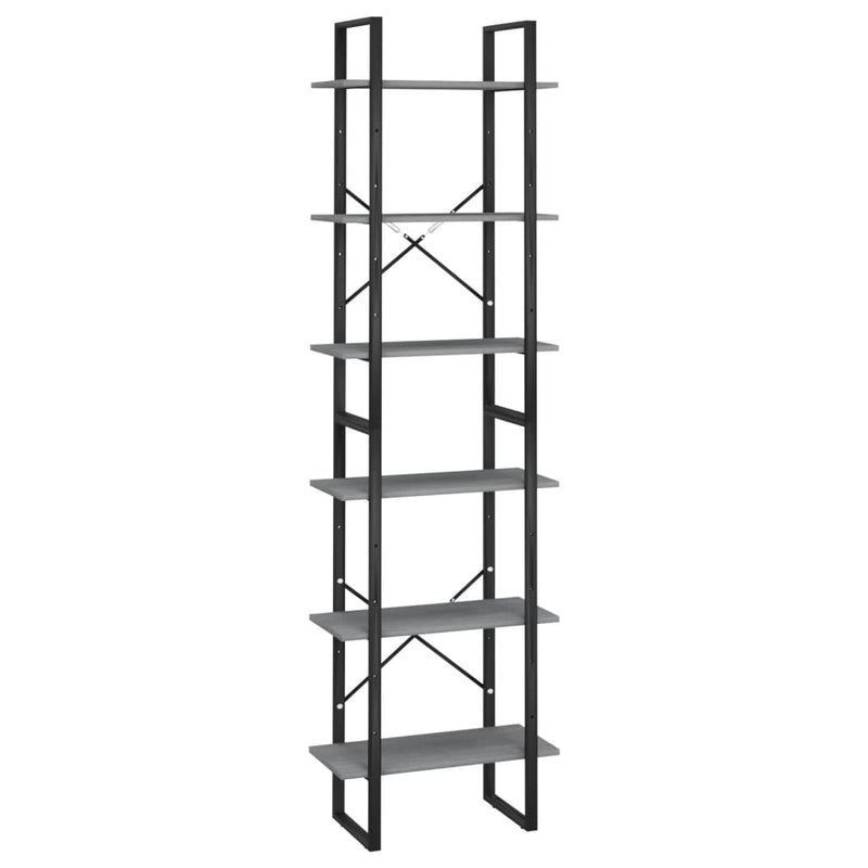 vidaXL Storage Shelf Grey 60x30x210 cm Solid Wood Pine