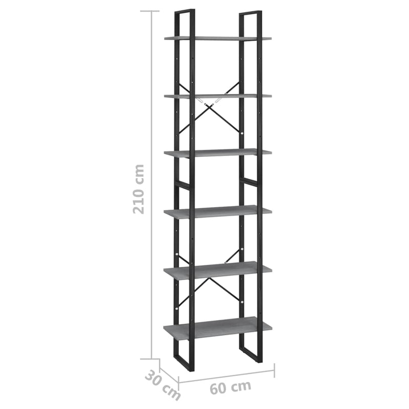 vidaXL Storage Shelf Grey 60x30x210 cm Solid Wood Pine
