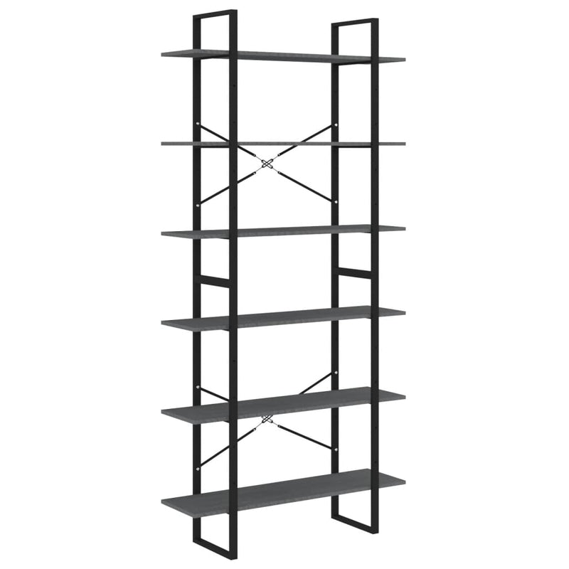 vidaXL High Cabinet Grey 100x30x210 cm Solid Pine Wood