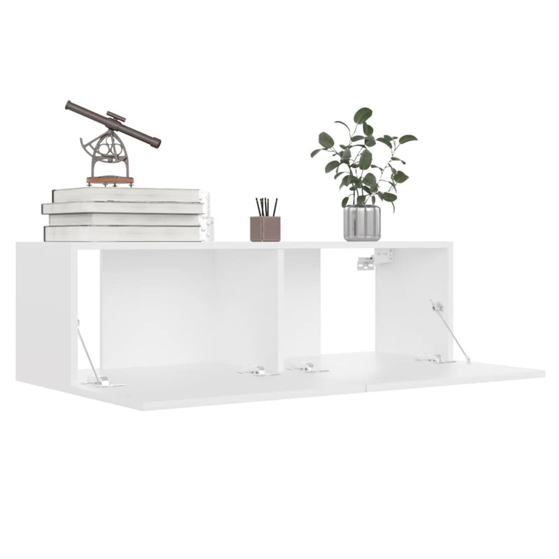 vidaXL 4 Piece TV Cabinet Set White Engineered Wood