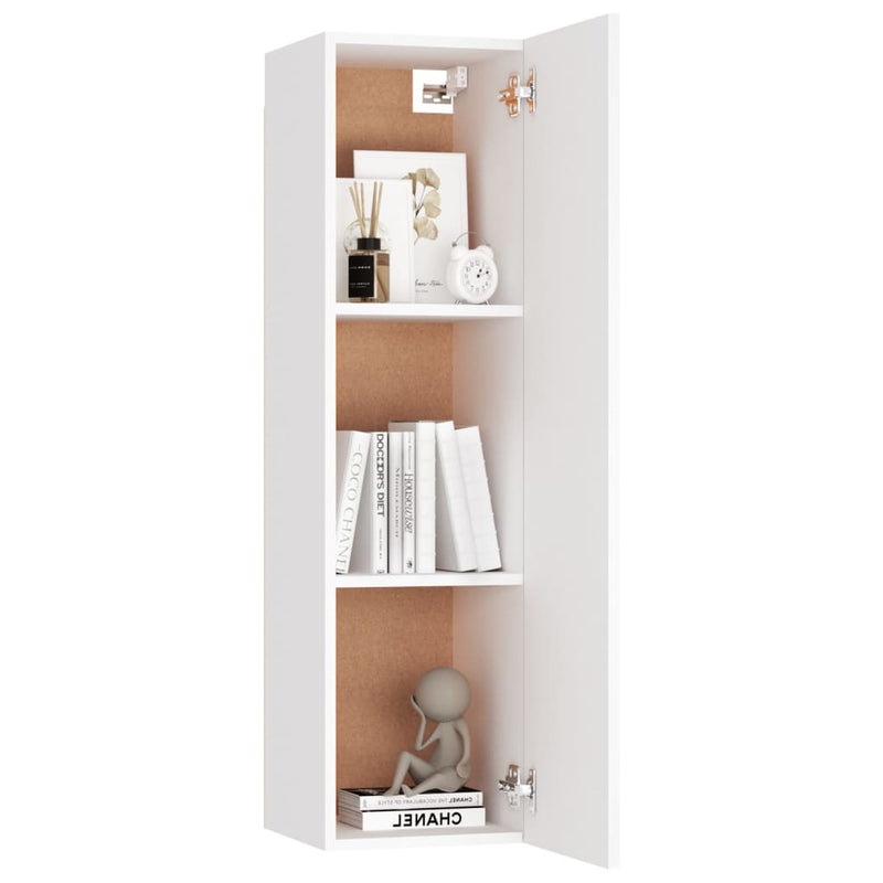 vidaXL 4 Piece TV Cabinet Set White Engineered Wood