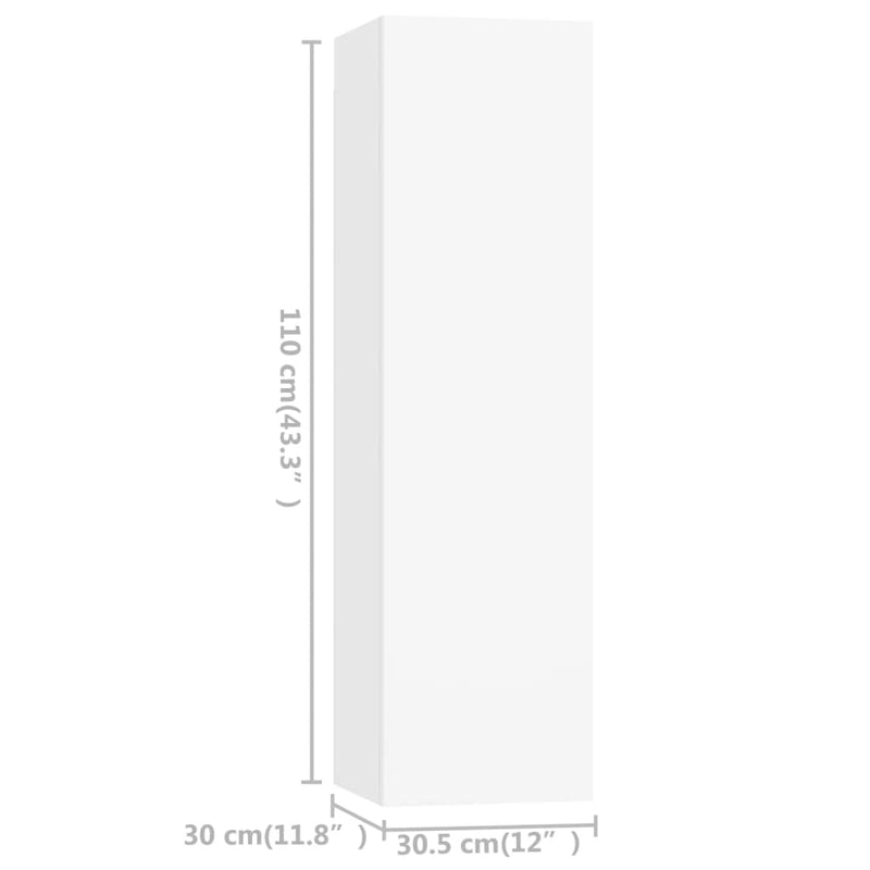 vidaXL 4 Piece TV Cabinet Set White Engineered Wood