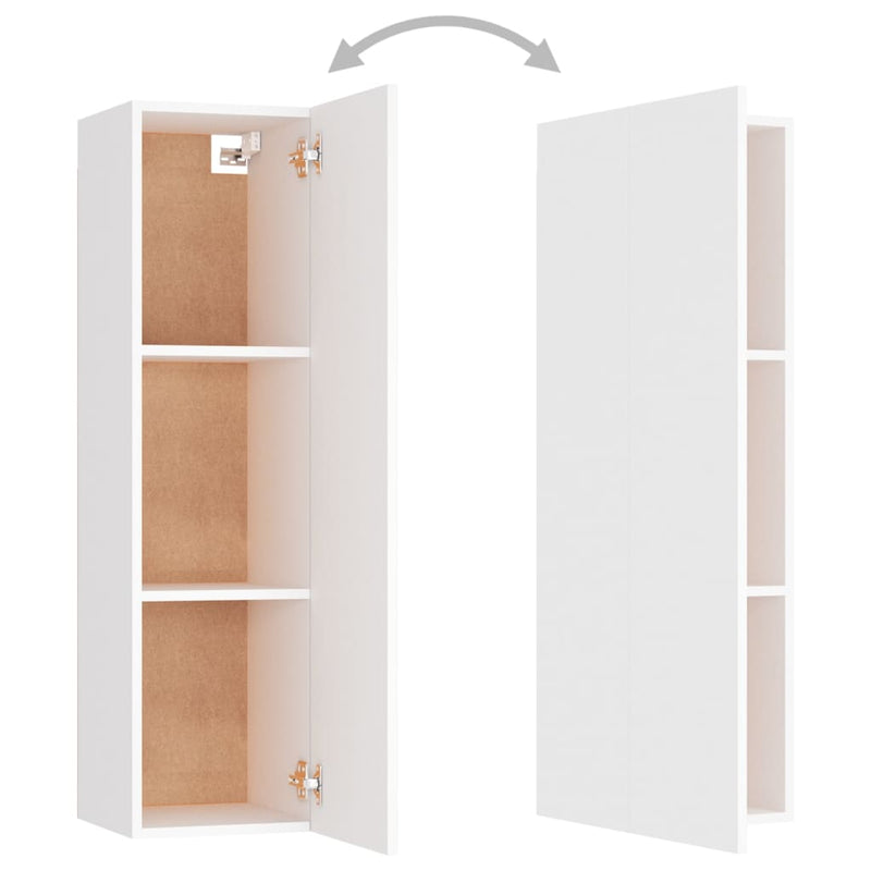 vidaXL 4 Piece TV Cabinet Set White Engineered Wood
