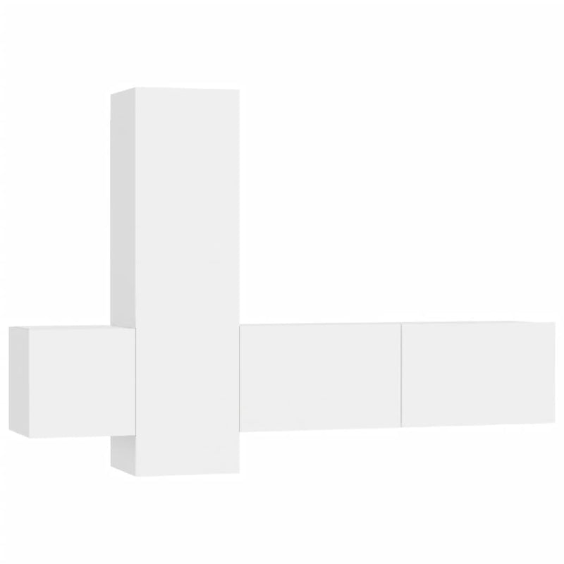 vidaXL 3 Piece TV Cabinet Set White Engineered Wood