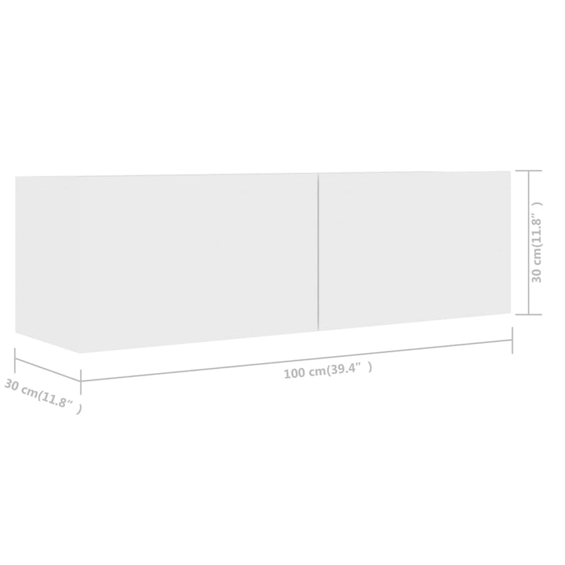 vidaXL 3 Piece TV Cabinet Set White Engineered Wood