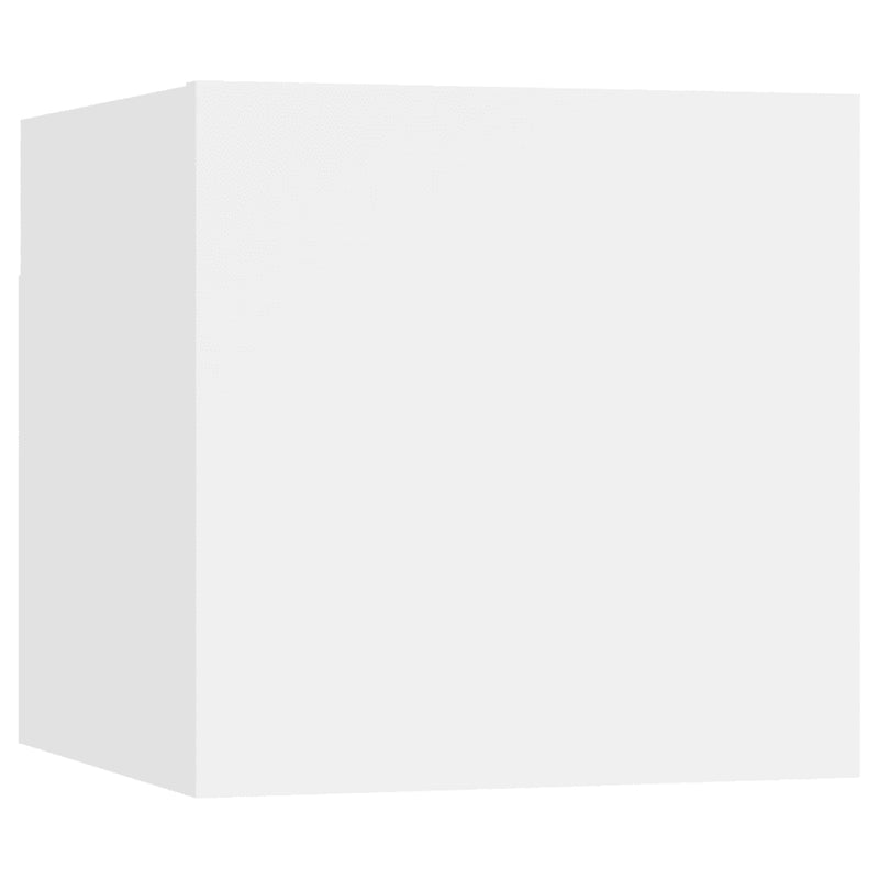 6 Piece TV Cabinet Set White Engineered Wood