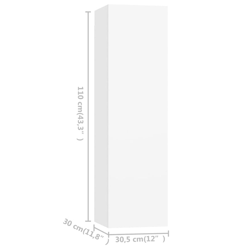 vidaXL 3 Piece TV Cabinet Set White Engineered Wood