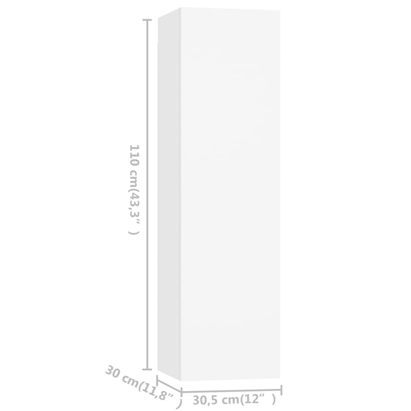 vidaXL 4 Piece TV Cabinet Set White Engineered Wood