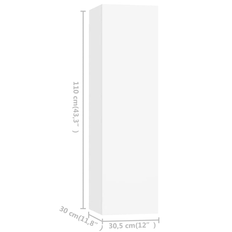 vidaXL 8 Piece TV Cabinet Set White Engineered Wood