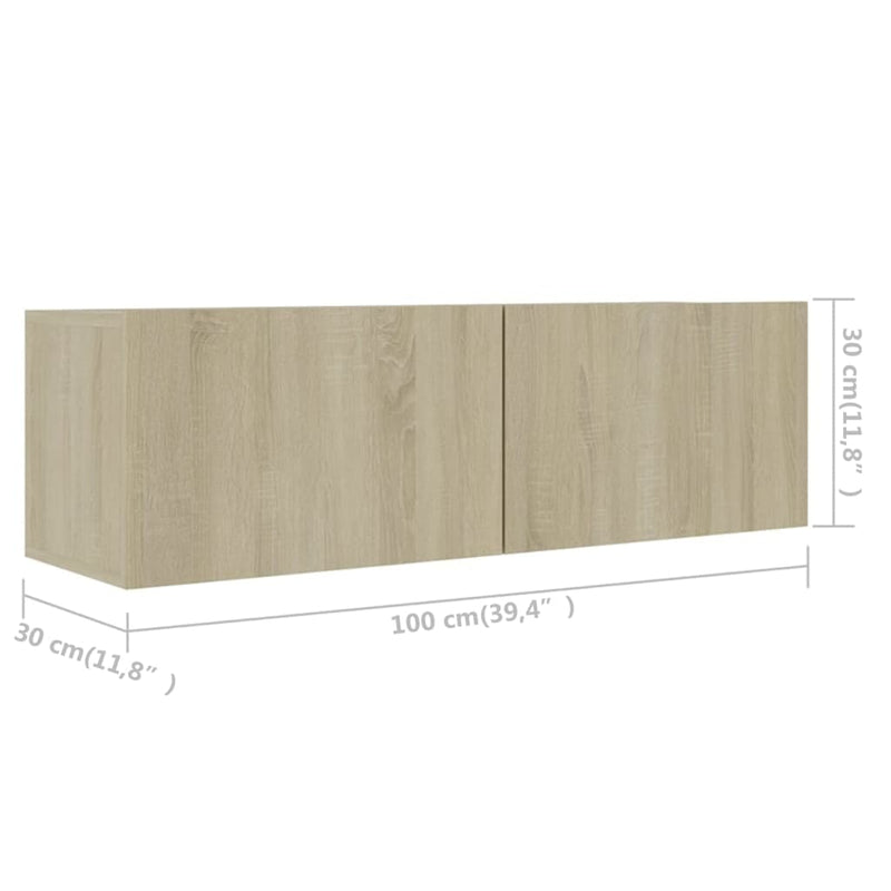 vidaXL 4 Piece TV Cabinet Set Sonoma Oak Engineered Wood